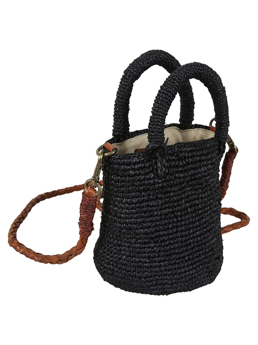 Ibeliv Woven Raffia Bucket Minibag