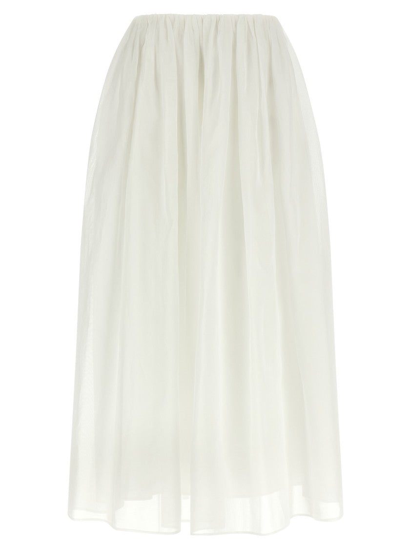 Brunello Cucinelli Multi-Layer Cotton Maxi Skirt With Elastic Waist