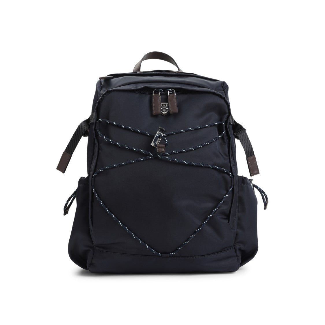 Prada Spacious Black Polyamide Backpack With Bungee Cord Detail