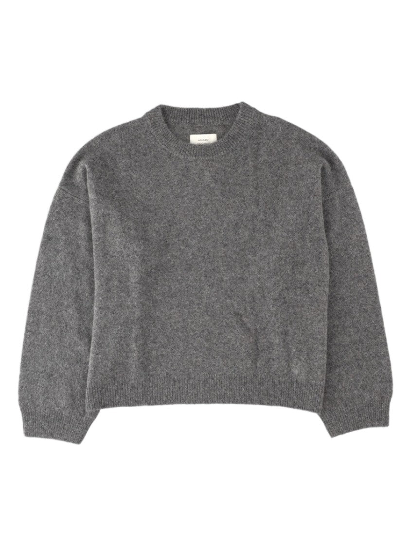 Loulou De Saison Grey Heathered Crewneck Wool-Blend Sweater