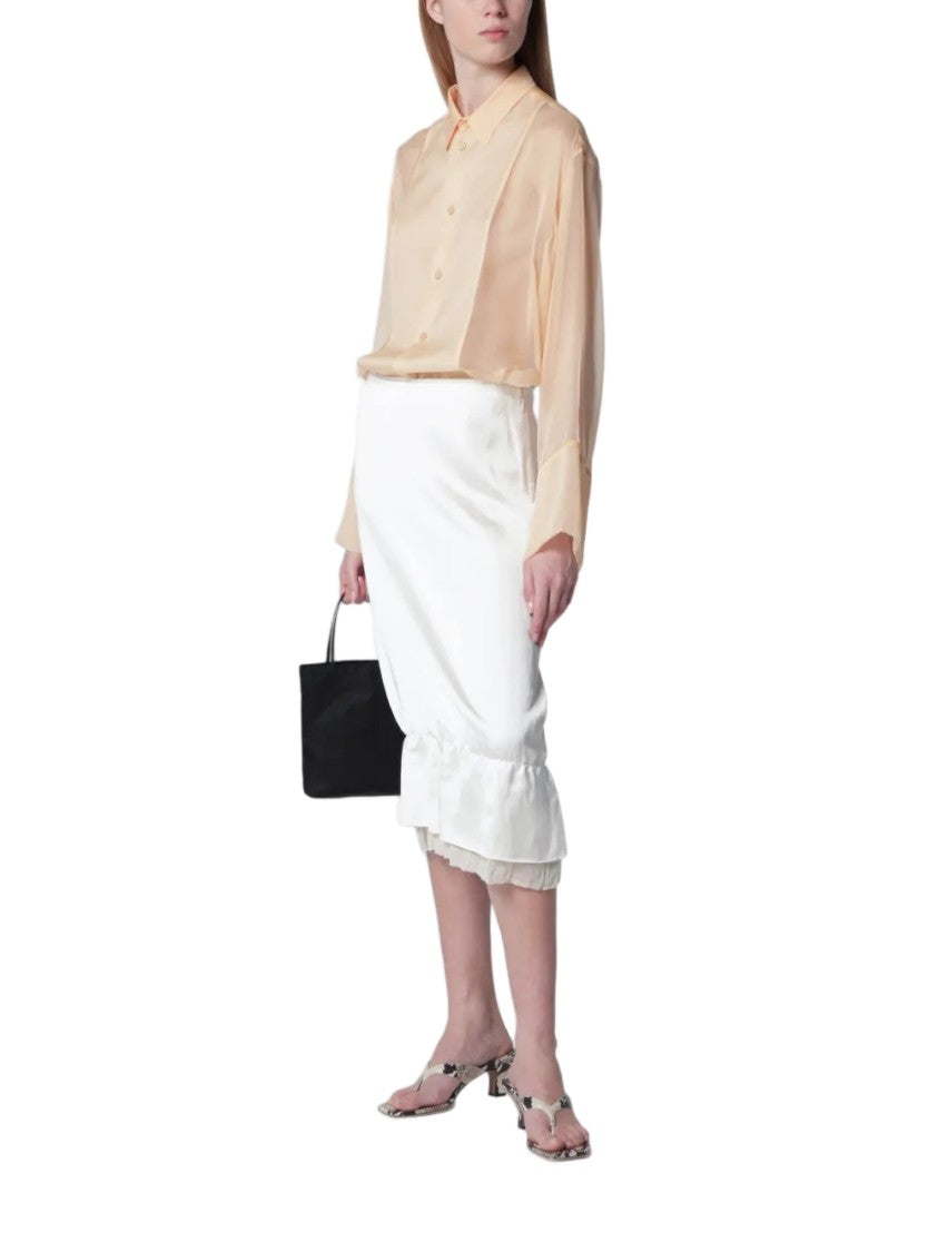 Alberta Ferretti Sheer Long-Sleeved Blouse With Classic Collar And Relaxed Silhouette
