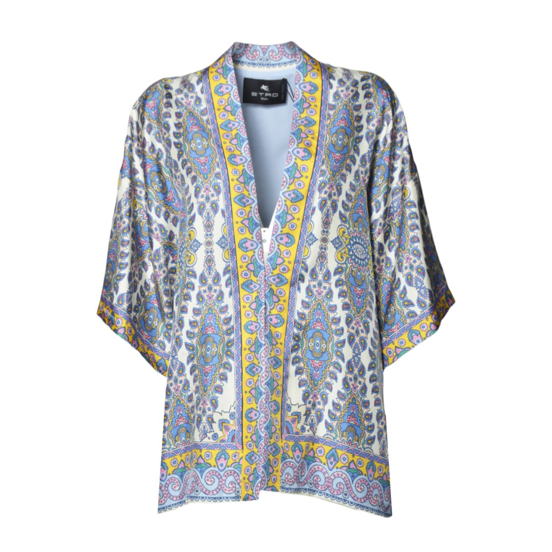 Etro Kesa In Cream Silk Twill Medallion Print