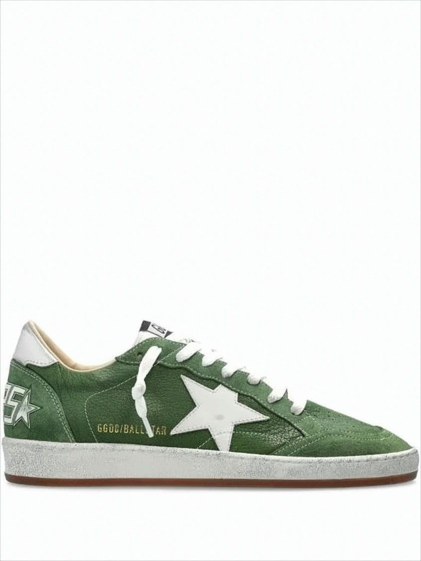 Golden Goose Green Goatskin Low-Top Sneakers