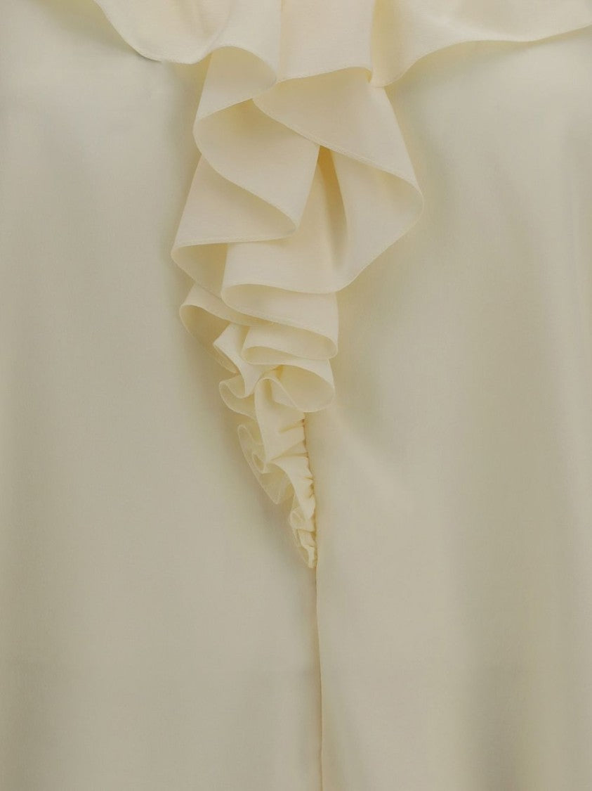 Chloé Ruffled Silk Cropped Top