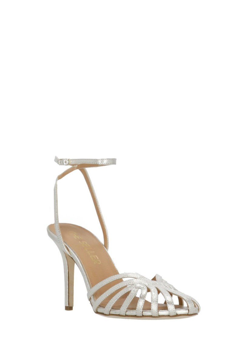 The Seller Silver Thin Bands Stiletto Sandals