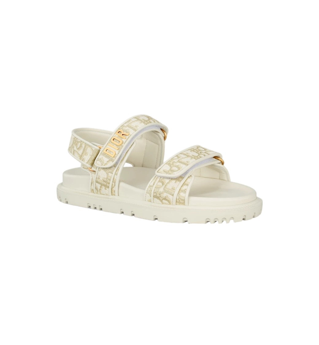 Christian Dior Adjustable Monogram Strap Flat Sandals