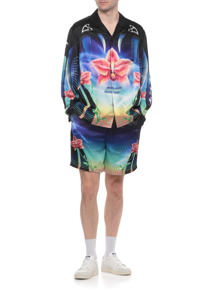 Casablanca Black Orchid Racer Silk Shirt
