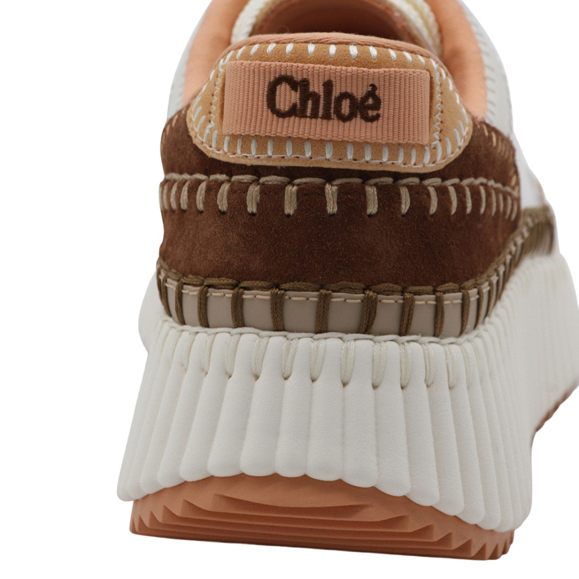 Chloé White Sneakers With Textured Accents