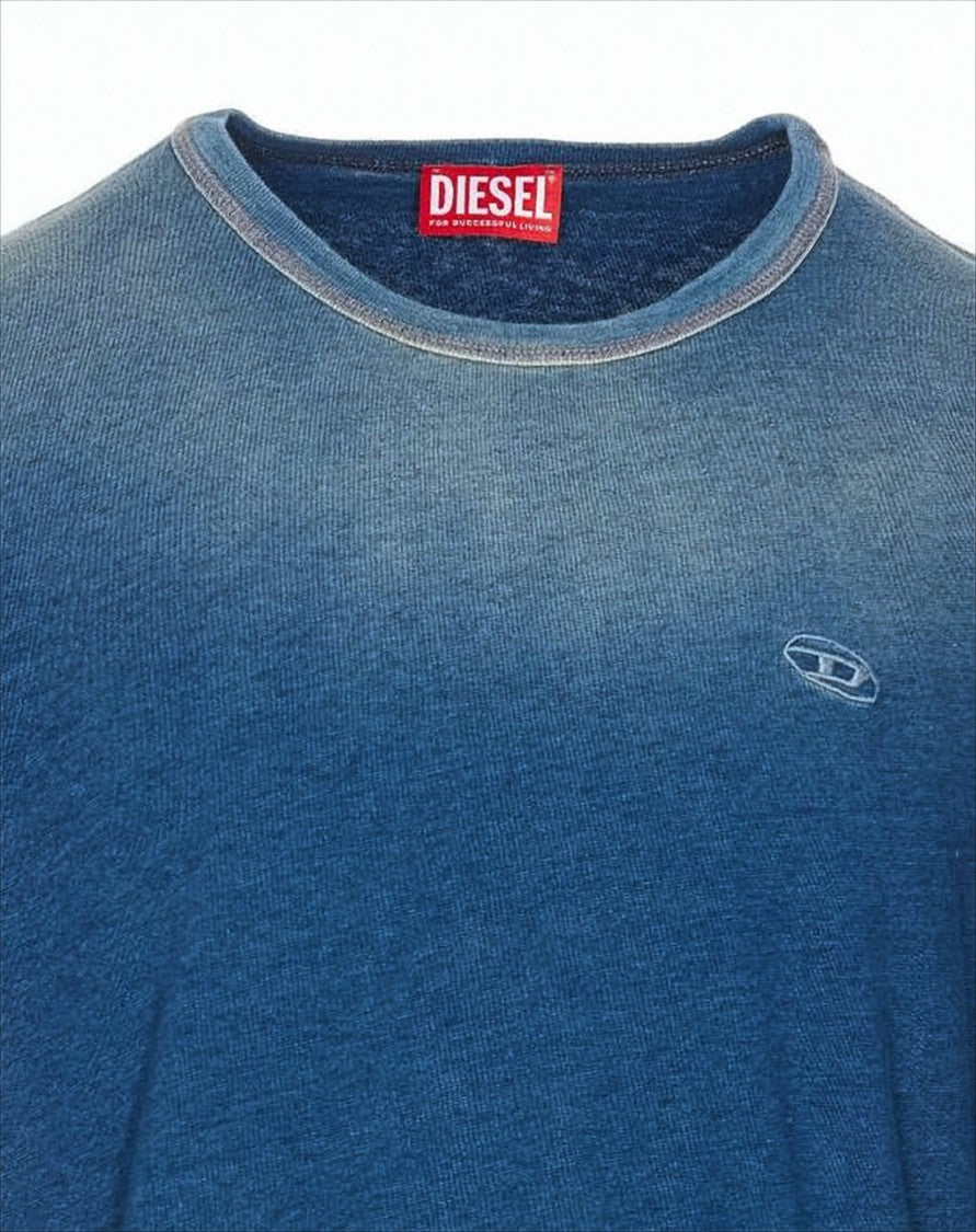 Diesel Faded Blue Cotton T-Shirt