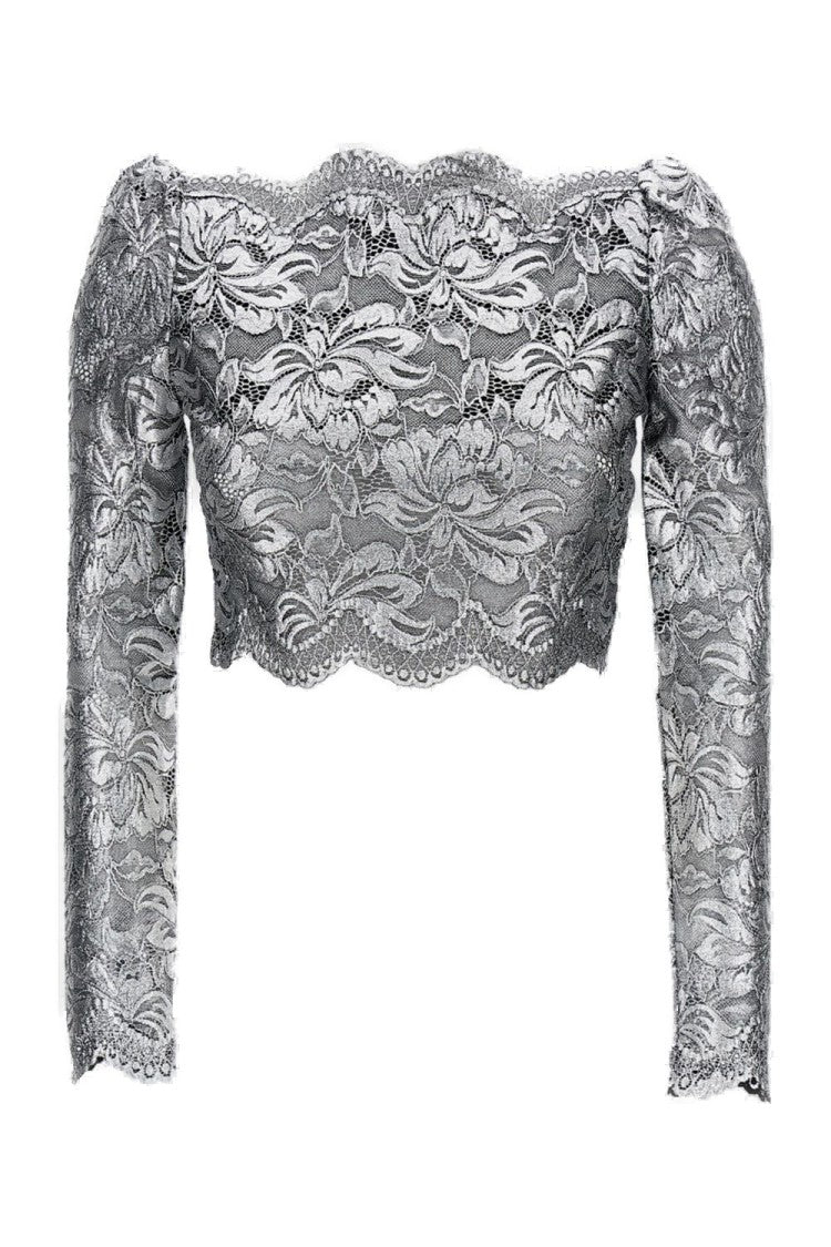 Rabanne Scalloped Edge Grey Top