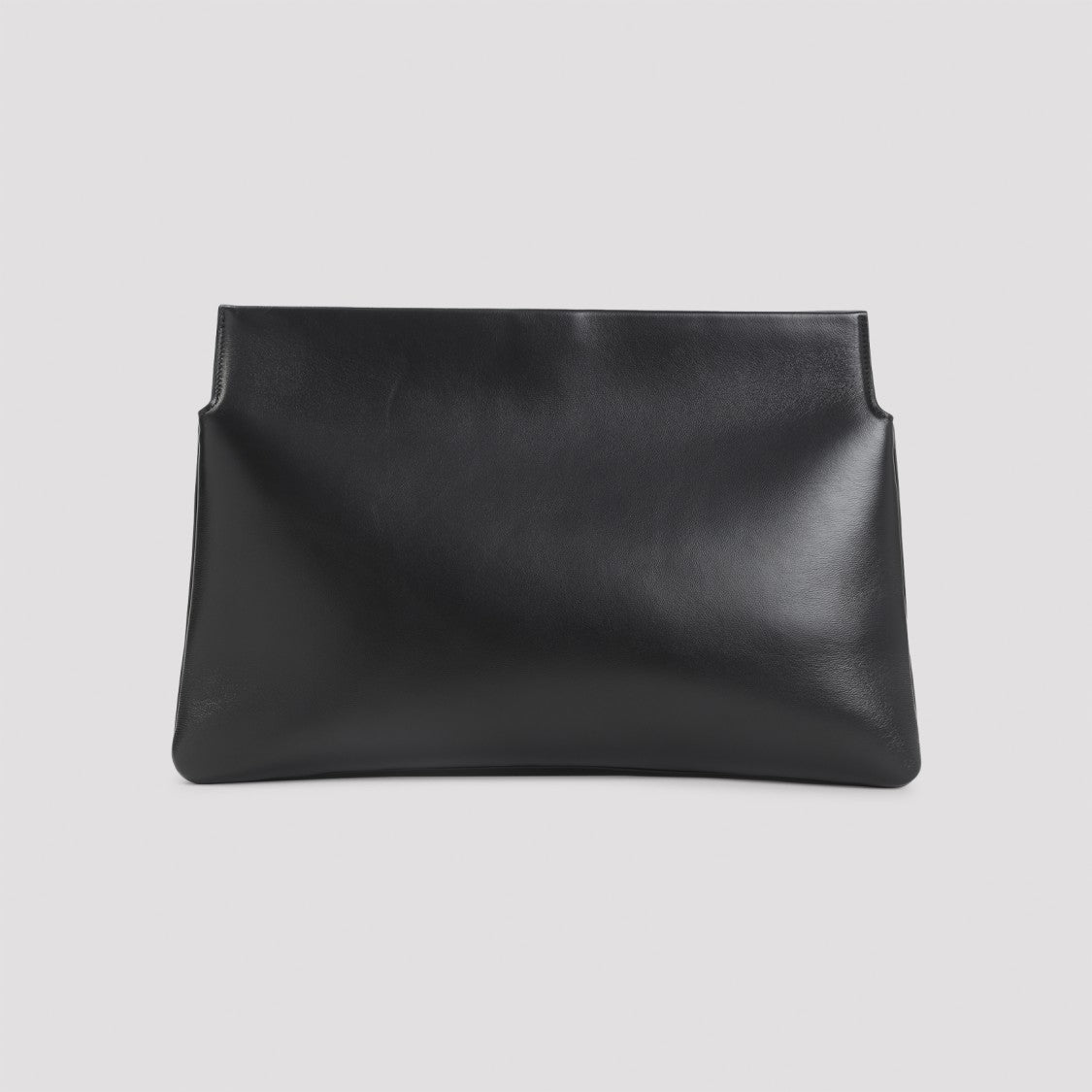 Phoebe Philo Trifold Black Lamb Leather Clutch With Gold Hardware