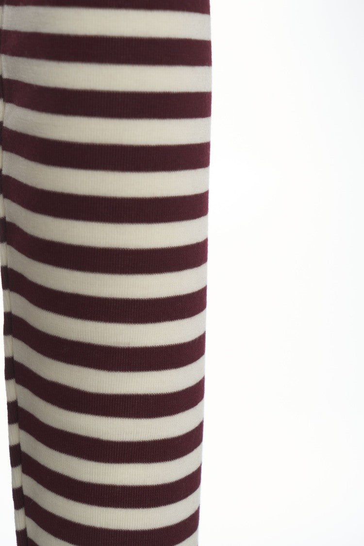 Munthe Long-Sleeve Knit Top With Half-Button Placket And Horizontal Stripes