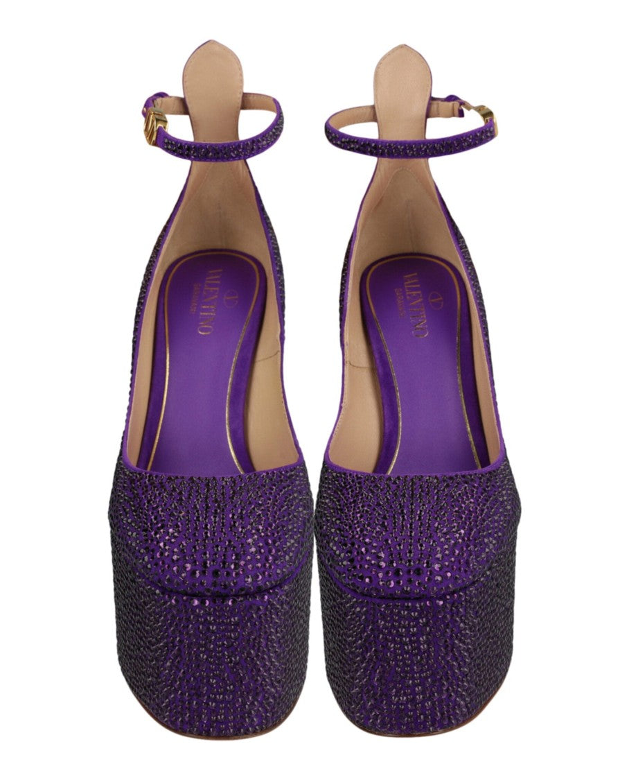 Valentino Tan-Go Crystal Embellished Platform Pumps