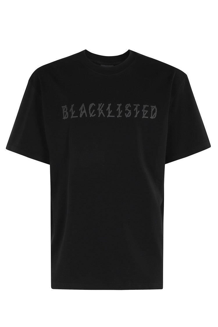 44 Label Group Black Gray Front-Back Printed Cotton T-Shirt