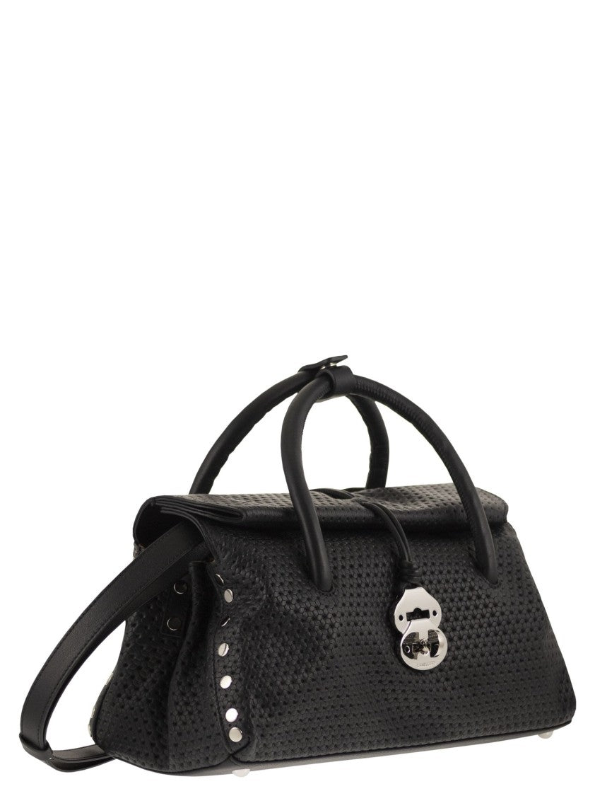 Zanellato Structured Black Calfskin Leather Shoulder Bag