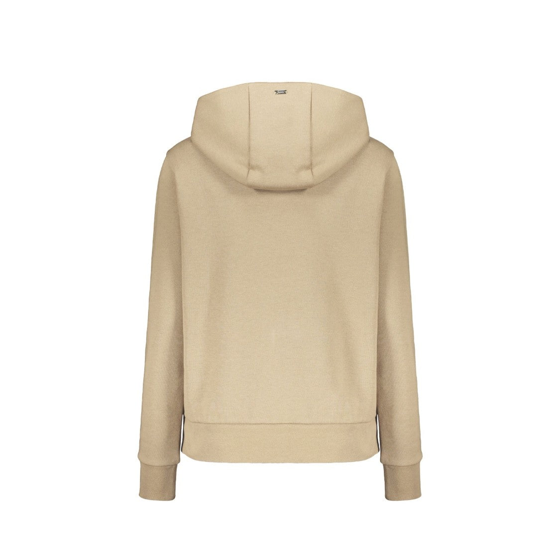 Herno Beige Hoodie With Crystal Logo Embellishments