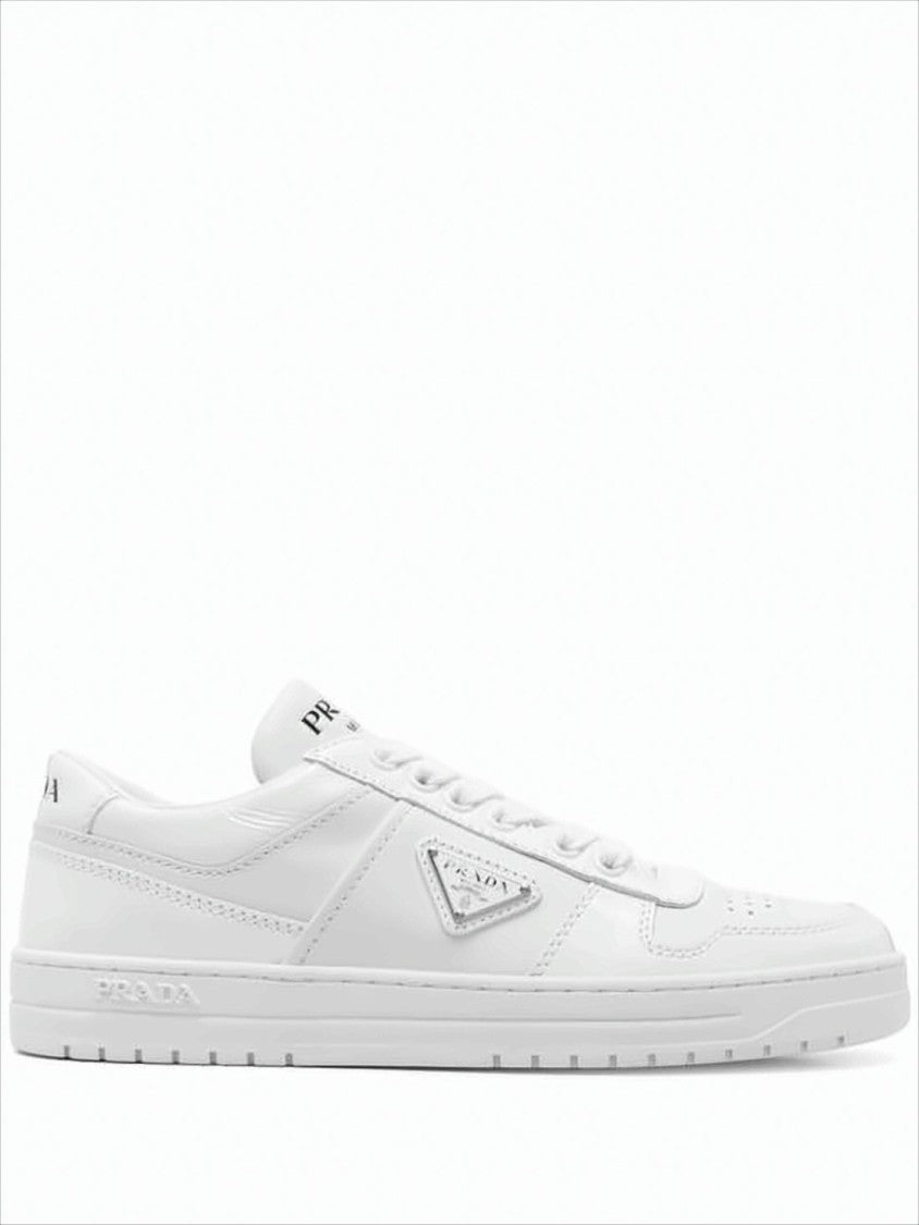 Prada Minimalist White Calf Leather Low-Top Sneakers