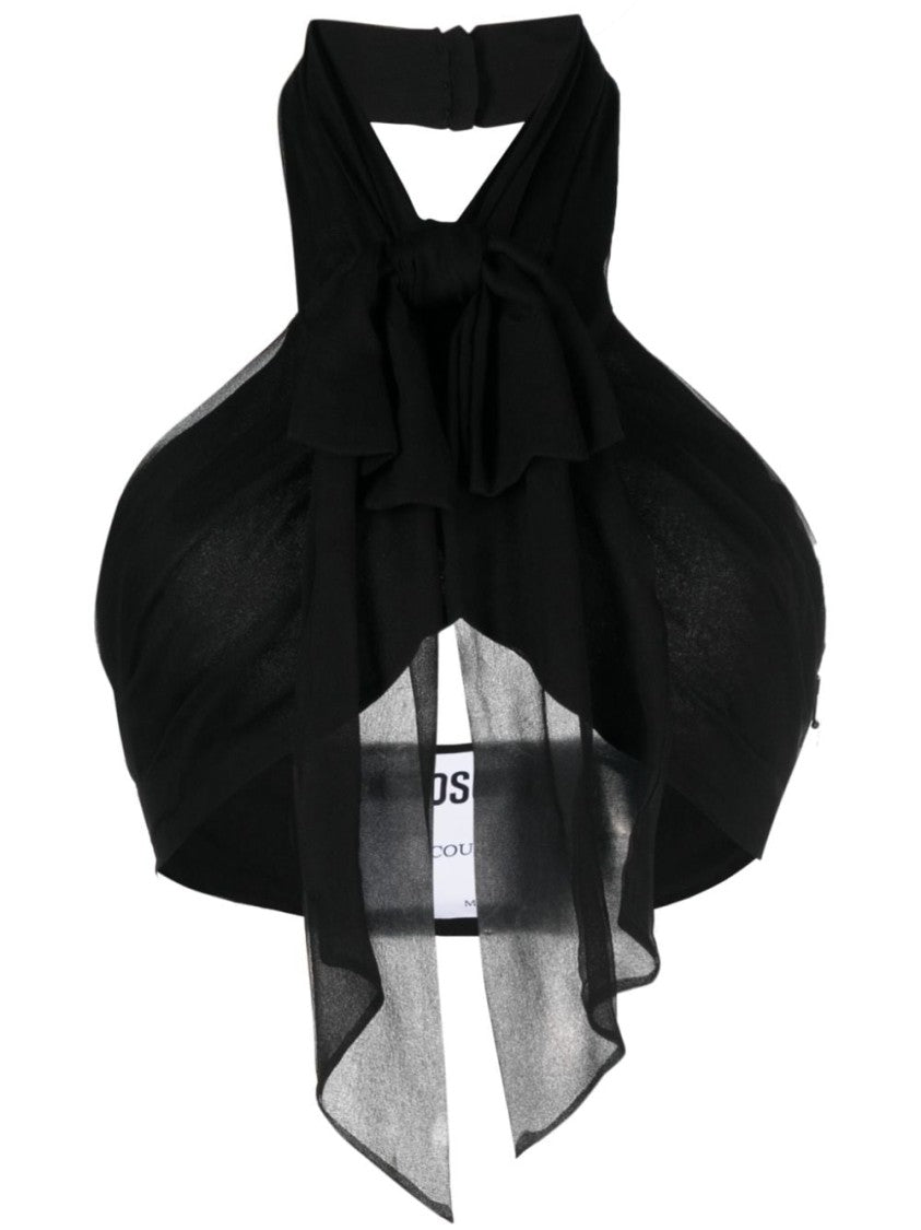 Moschino Backless Silk Crop Top