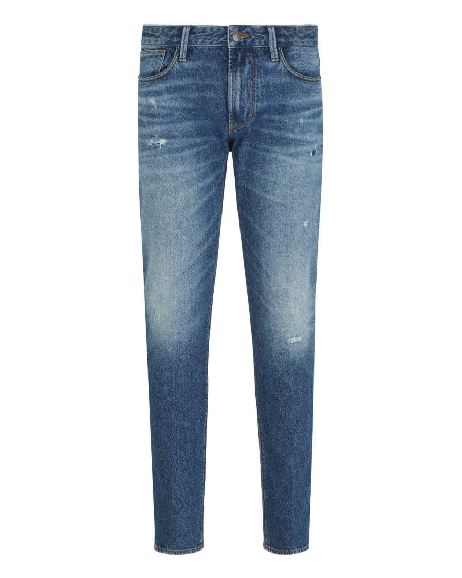 Emporio Armani Slim Fit Denim Jeans With Iconic Eagle Logo