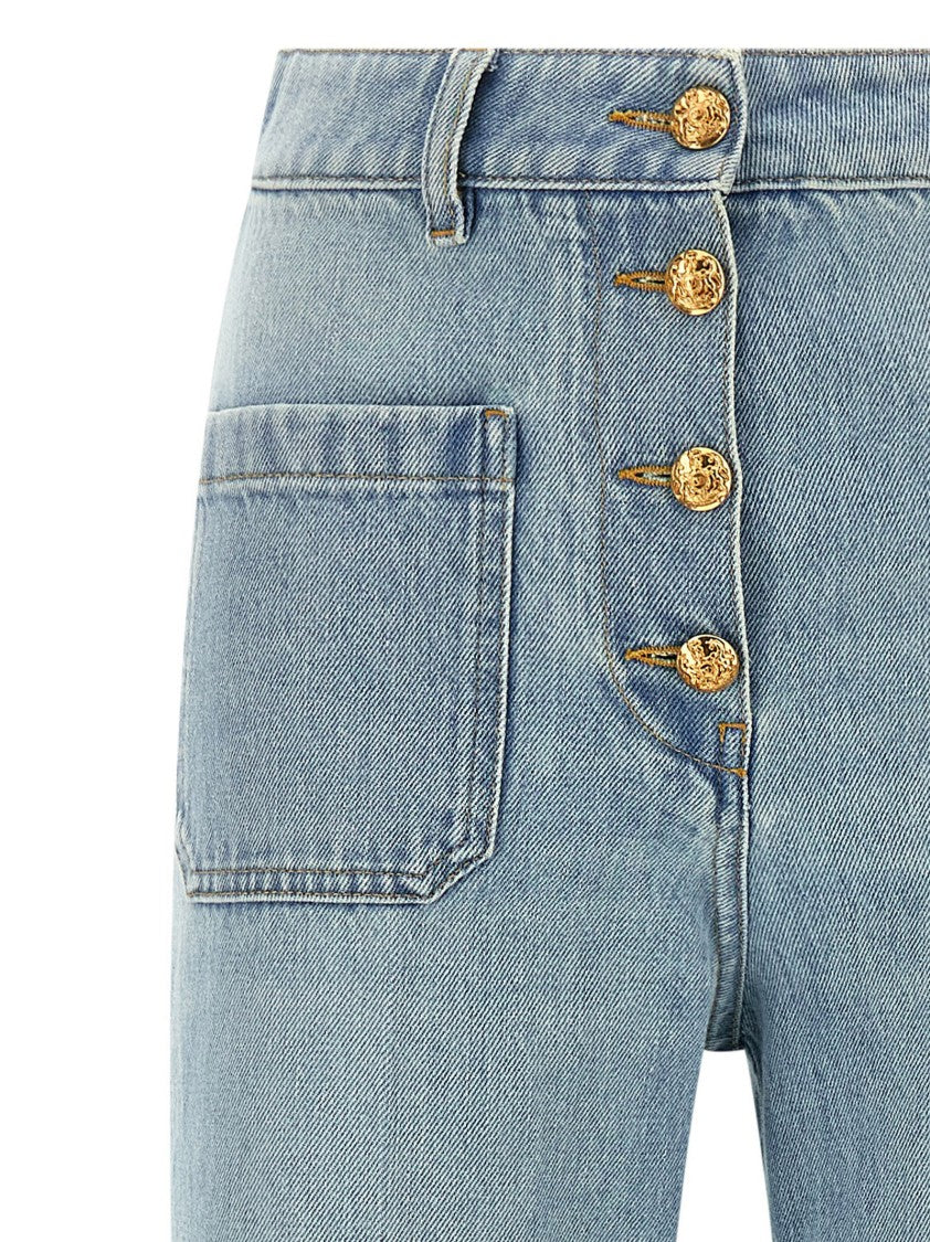Valentino Garavani Stone-Washed Denim Jeans With High Waist