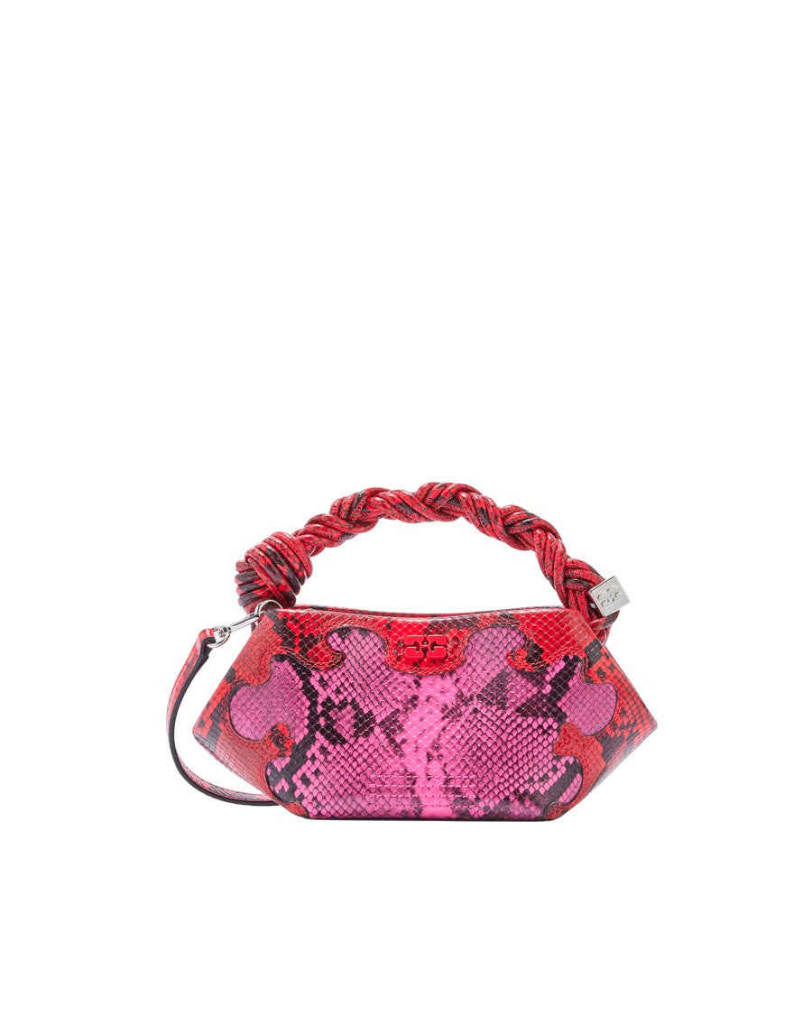 Ganni Snake Raspberry Rose Mini Bou Bag