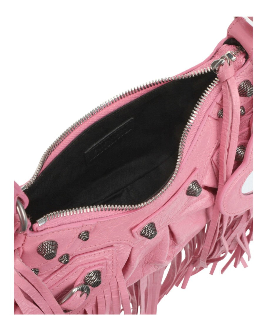 Balenciaga Fringe-Detail Lambskin Leather Shoulder Bag