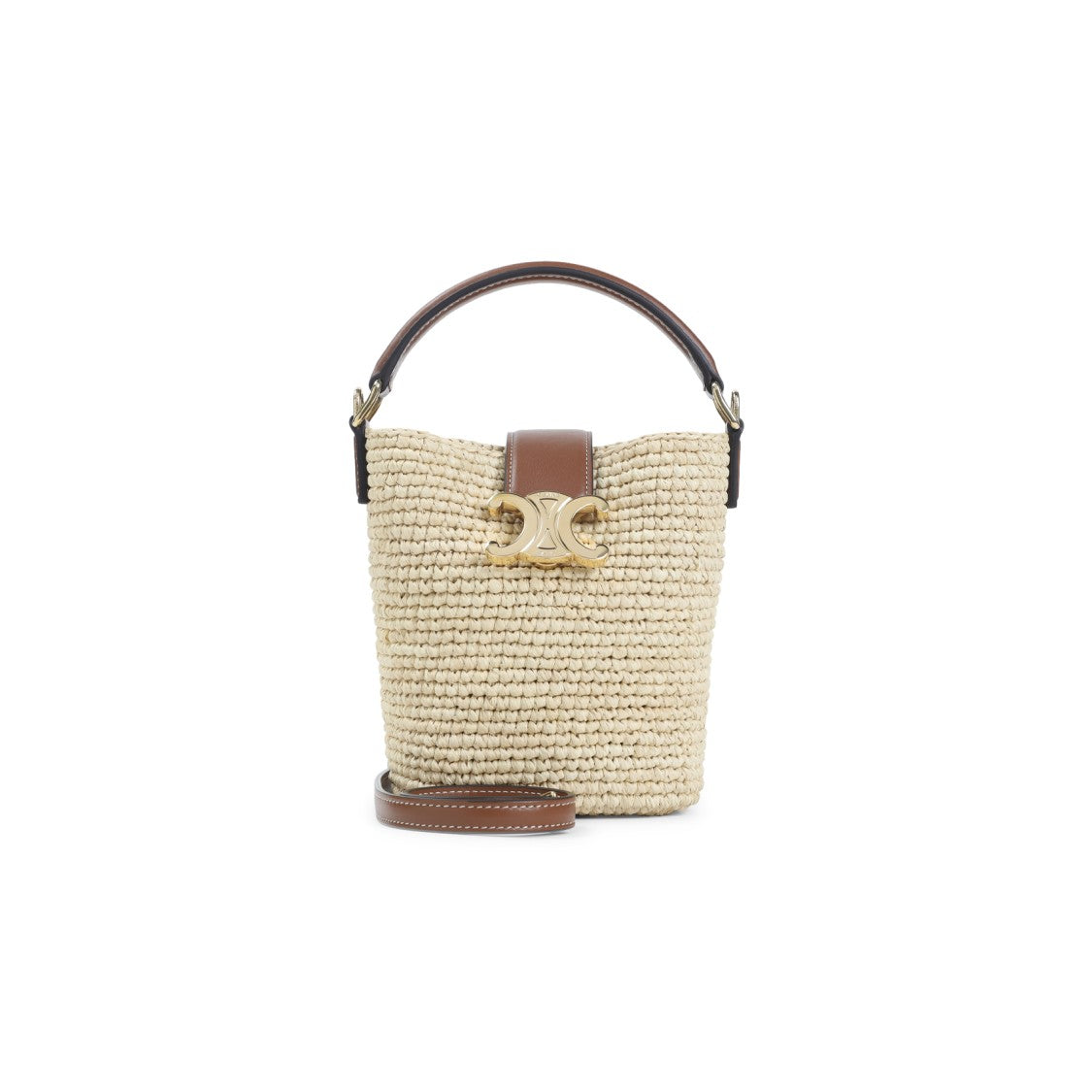 Celine Compact Raffia Bucket Handbag