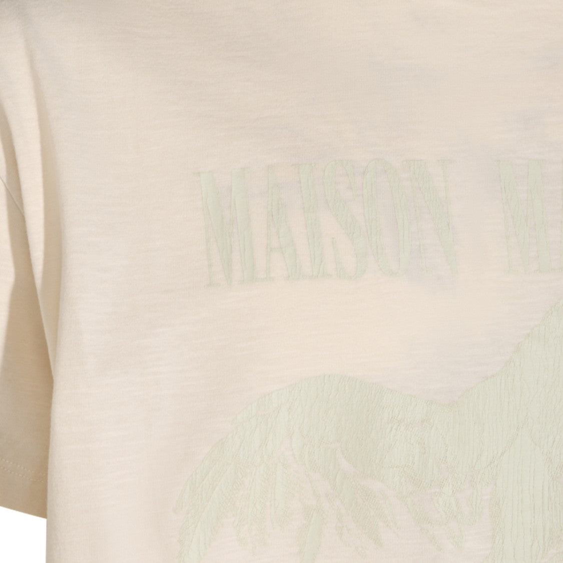 Maison Margiela White Tone-On-Tone Printed Cotton T-Shirt