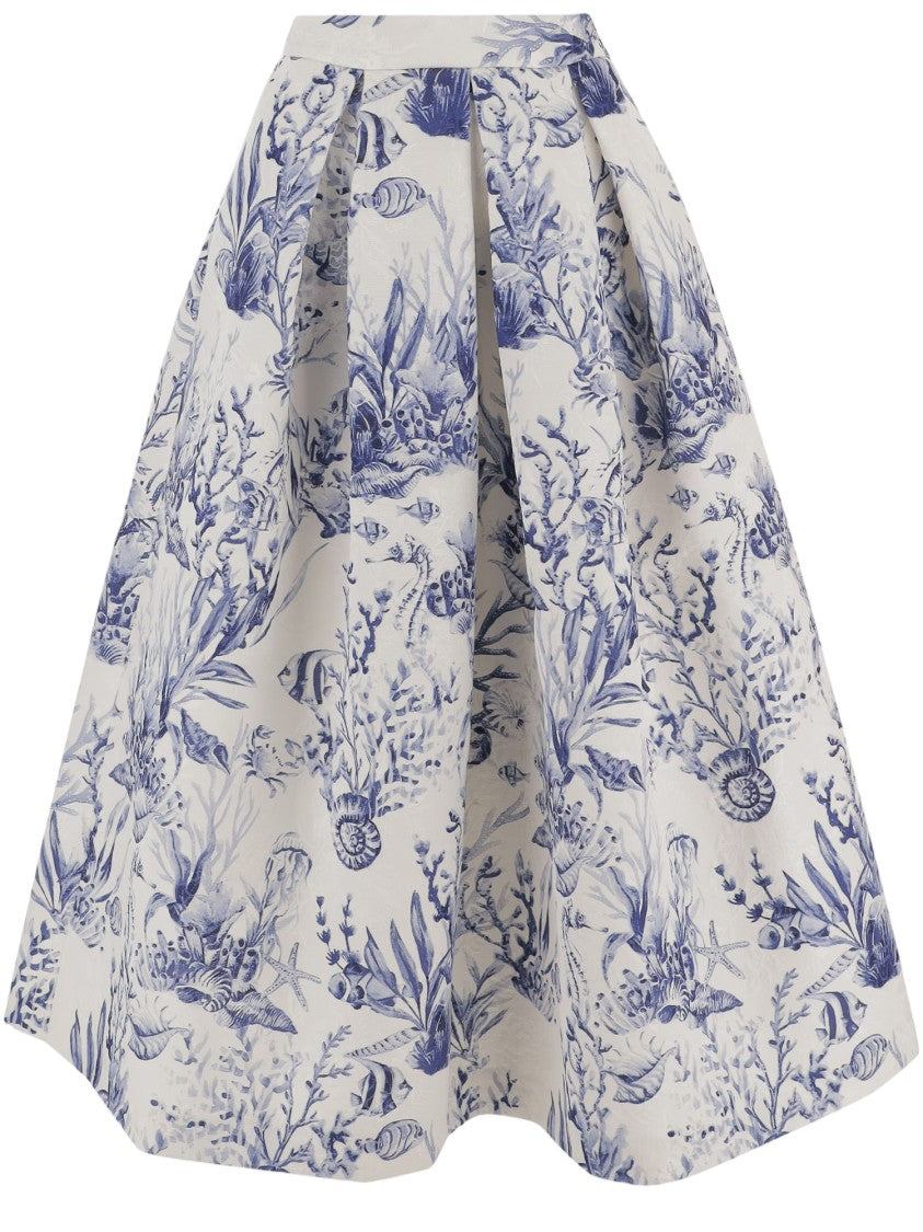 Lunatica Milano Flared Skirt With Fantasy Print