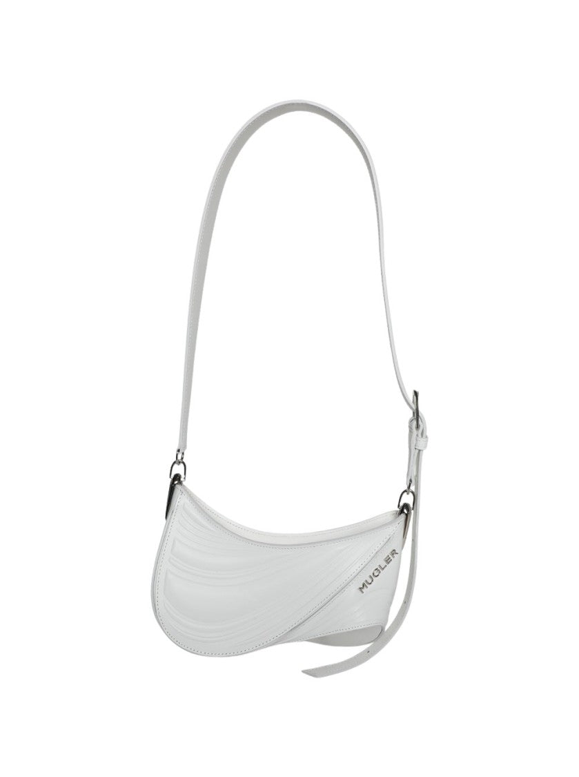 Mugler Small Embossed Spiral Curve 01 Shoulder Bag