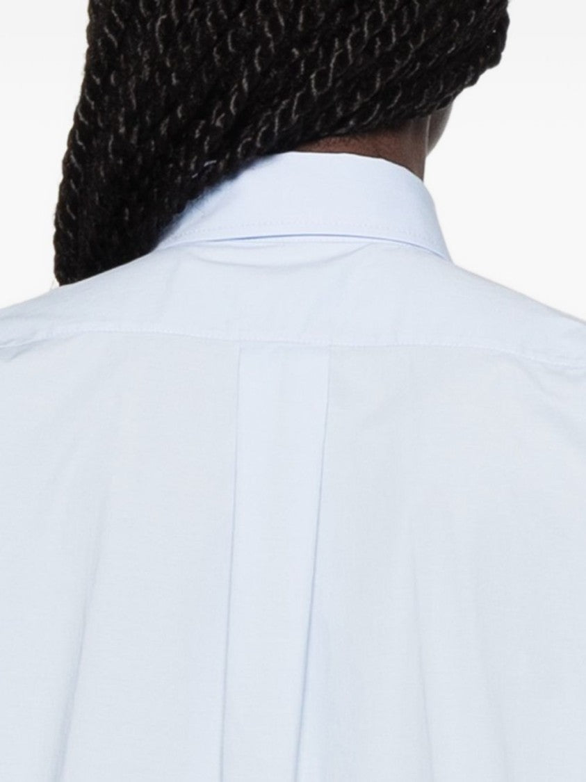 Moschino Light Blue Panelled Floral Stripe Shirt