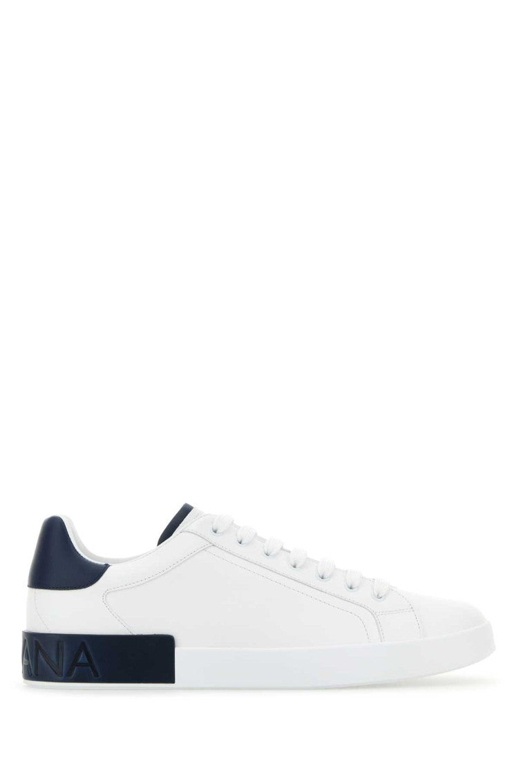 Dolce & Gabbana White Leather Portofino Sneakers