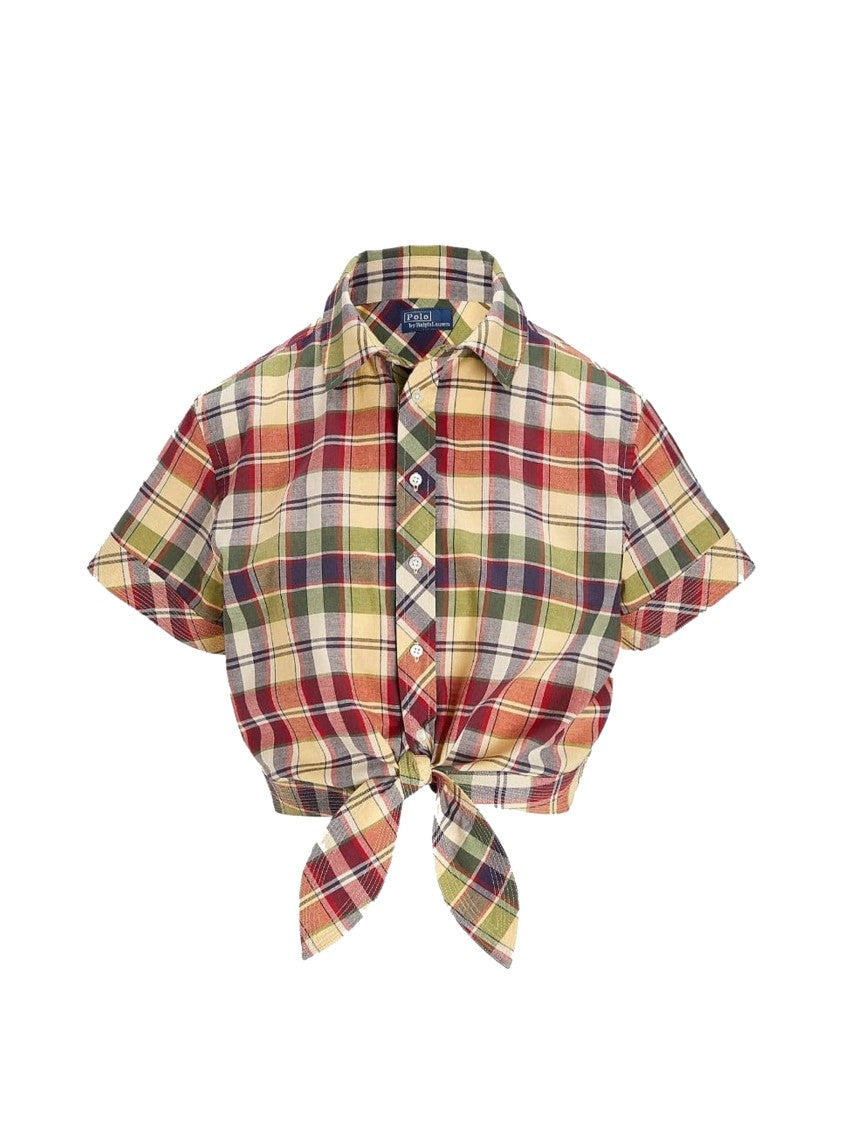 Polo Ralph Lauren Cropped Plaid Shirt With Front Tie