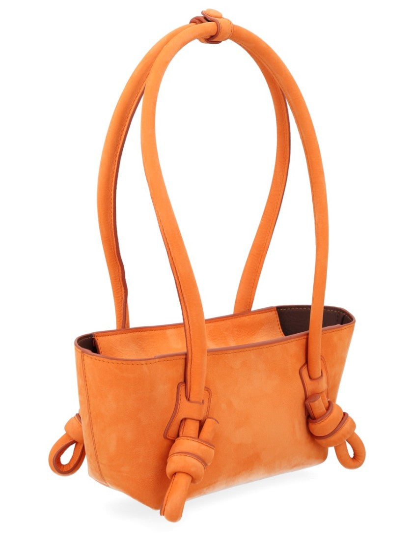 Hereu Mini Fleca Orange Calf Leather Shoulder Bag
