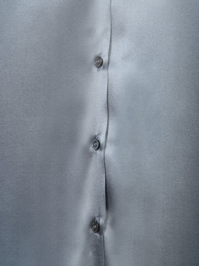 Blanca Vita Tailored Blue Silk Shirt With Structured Collar