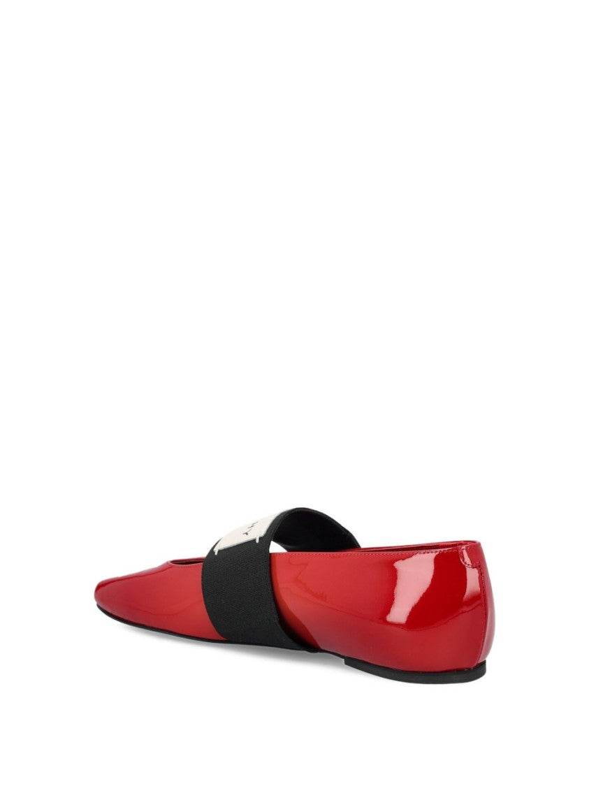 Givenchy Red Silk And Nylon Pointed Flats