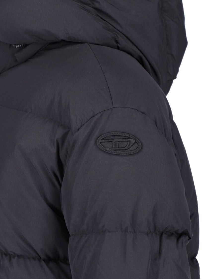 Diesel Black Hooded W Rolfys Down Jacket
