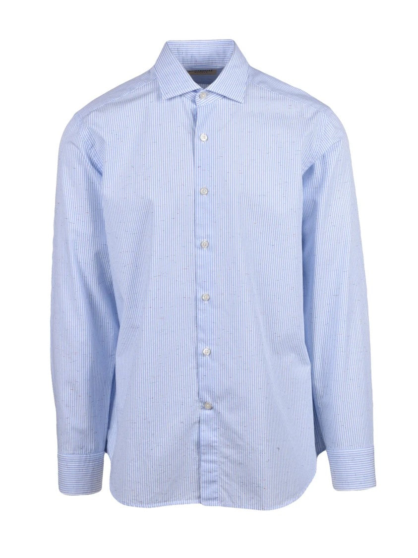Ghirardelli Light Blue Striped Cotton Shirt
