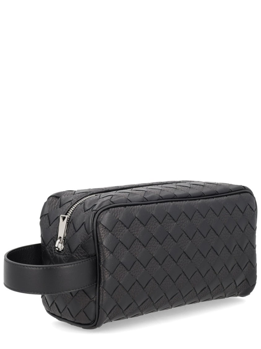 Bottega Veneta Woven Leather Clutch Bag With Textured Finish