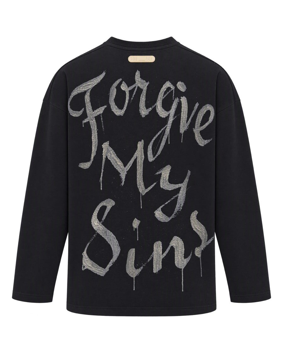Pdf Black Forgive My Sins Graphic Print Cotton T-Shirt