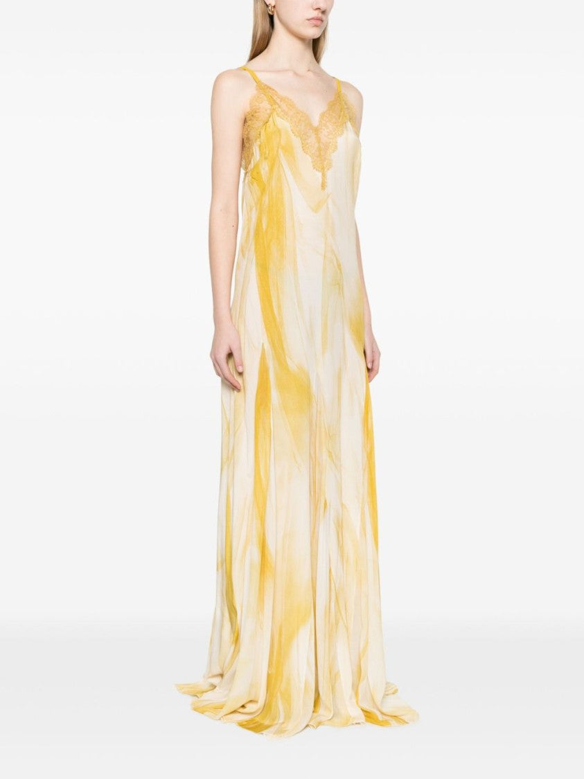 Elisabetta Franchi Citron Pale Yellow Maxi Dress