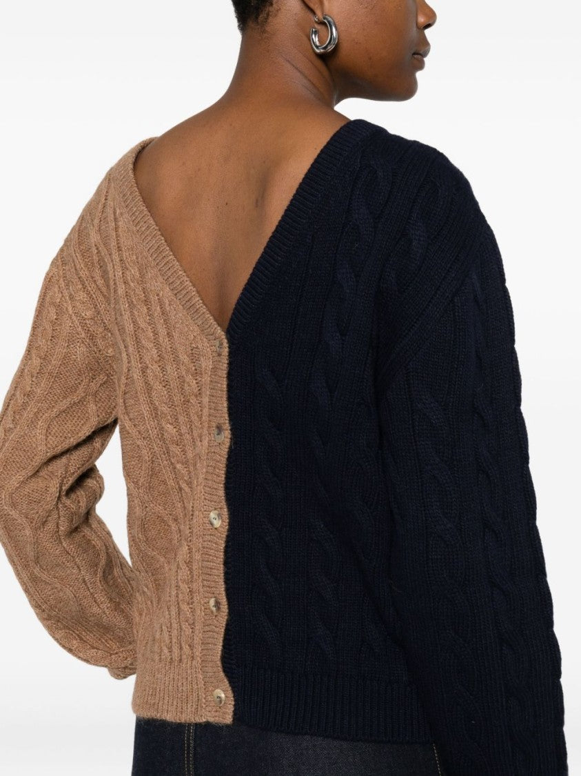 Moschino Two-Tone Cable Knit Sweater