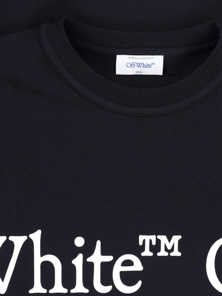 Off-White Black Bookish Cotton T-Shirt