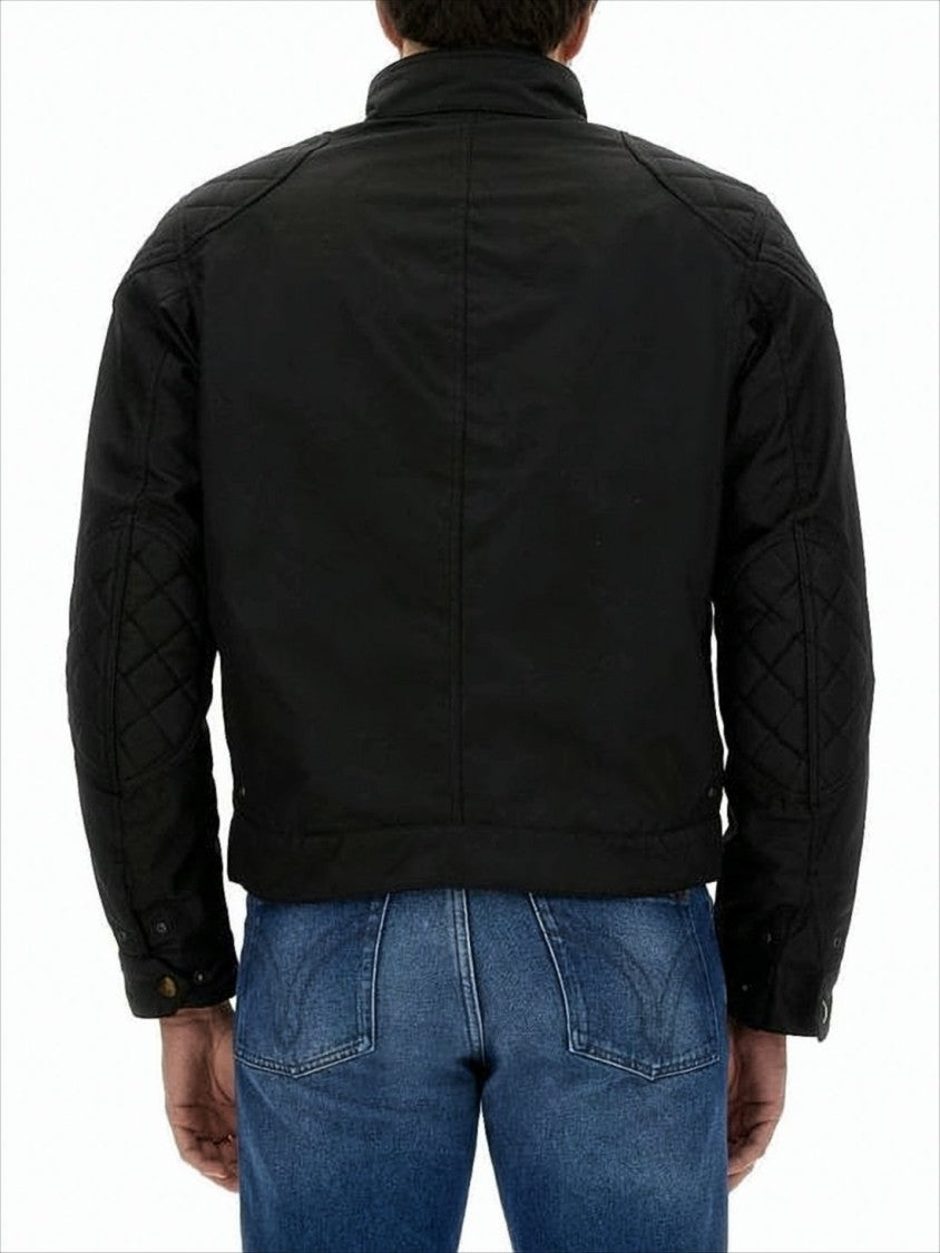 Belstaff Cropped Quilted Jacket With High Collar