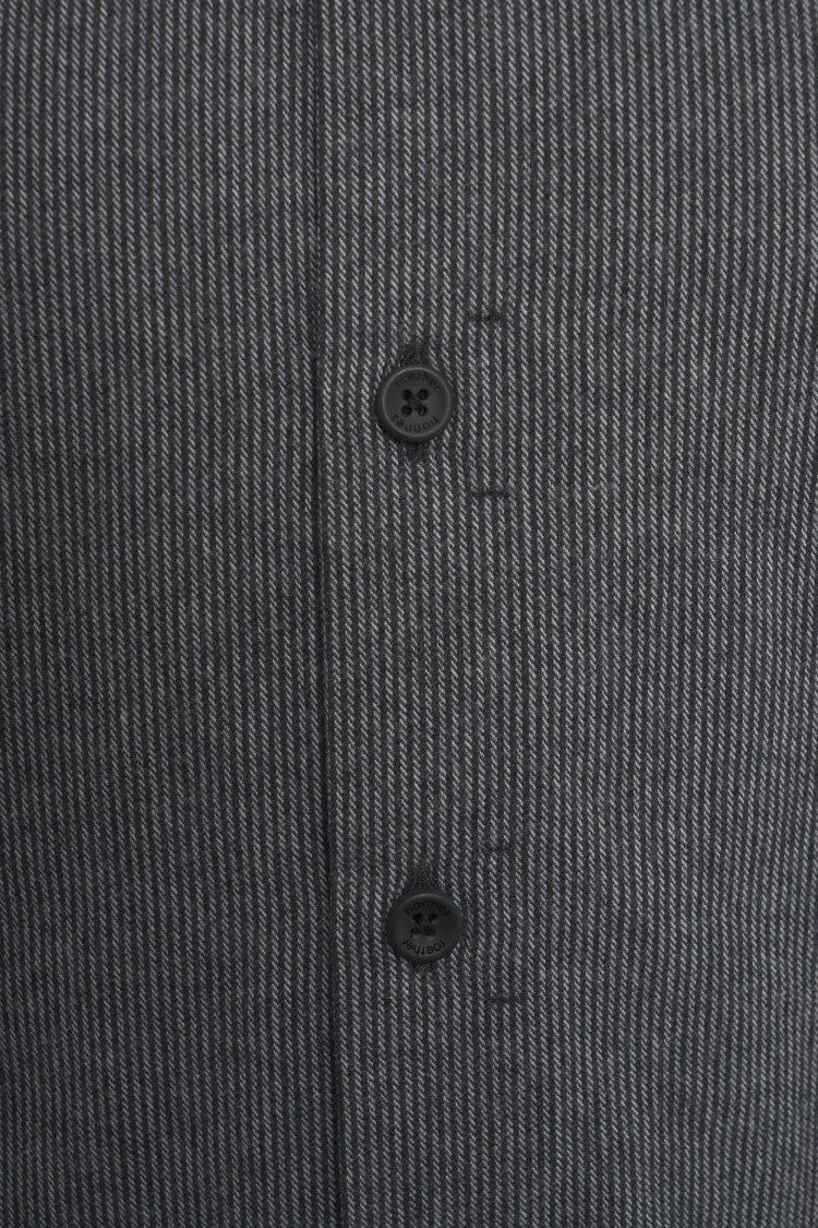 Hannes Roether Mandarin Collar Shirt With Striped Texture