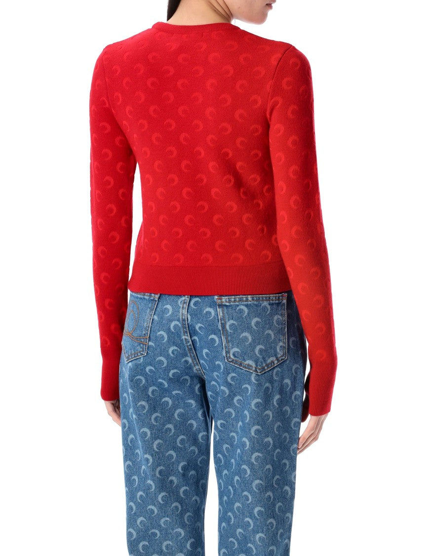 Marine Serre Moon Jacquard Knit Sweater