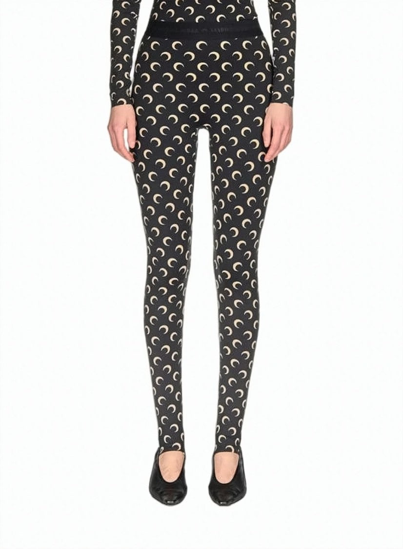 Marine Serre Crescent Moon Pattern Slim-Fit Leggings