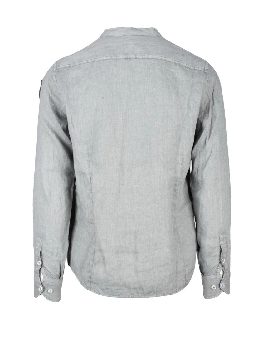 Blauer Grey Mandarin Linen Shirt