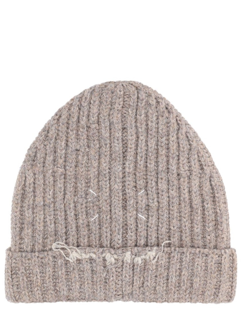 Maison Margiela Ribbed Knit Beanie In Virgin Wool