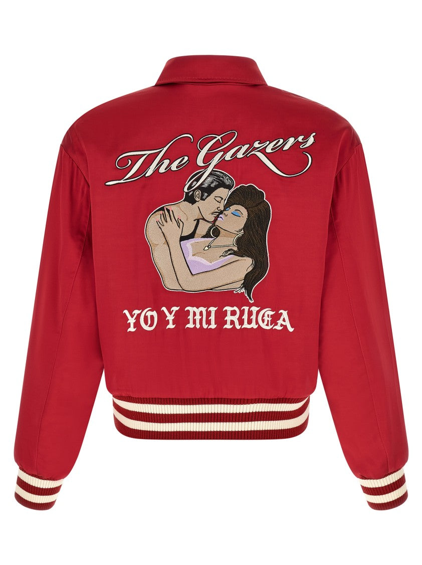 Second/Layer Aces Satin Club' Bomber Jacket